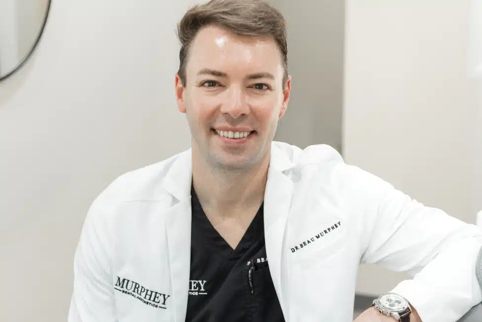 dr murphey froom Murphey Dental Aesthetics with a patient during dental appointment